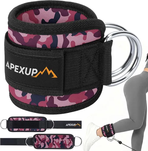 Vista 12 de APEXUP Correa de tobillo para máquina de cable, bandas de resistencia de tobillo, correas de tobillo de patada hacia atrás con cable para gimnasio