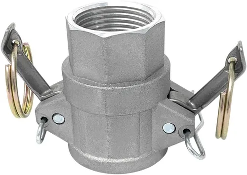Vista 3 de Gloxco Tipo D de aluminio leva y ranura de manguera de conexión, 1" Camlock hembra x 1" NPT hembra (CAM-10-D-AL)