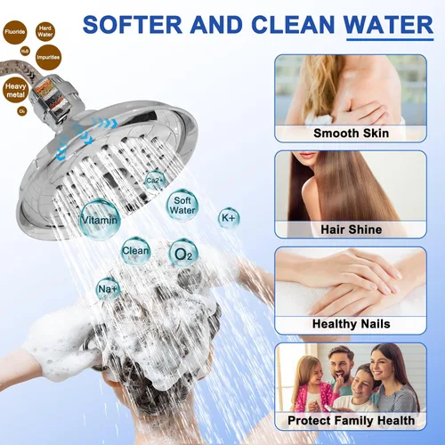 Vista 5 de Paquete de 4 filtros de repuesto para filtro de ducha de 15 etapas con cabezal de ducha de vitamina C de repuesto para agua dura por Cenipar