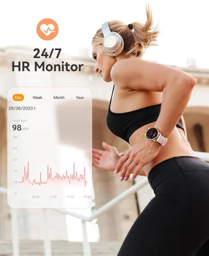 Vista 7 de AGPTEK - Reloj inteligente impermeable 5ATM para mujer con más de 100 modos deportivos, color rosa Ultra-Clear Screen Fitness Tracker with Sleep