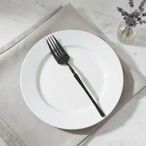 Vista 4 de Blue Sky Infinity Flatware - Tenedores desechables negros – 32 unidades Cubiertos de plástico duro para eventos y fiestas elegantes