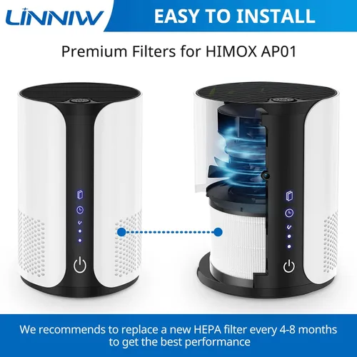 Vista 7 de Reemplazo del filtro AP01 solo compatible con Himox AP01(H01) purificador de aire para reemplazo de filtro Himox, potente filtración de 3 etapas