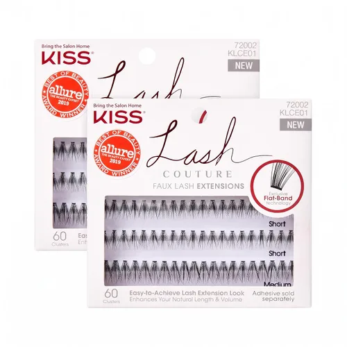 Vista 7 de Juego de extensiones de pestañas de imitación KISS Lash Couture, racimos de pestañas, 20 hebras de pestañas cada uno, longitudes variadas