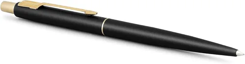 Vista 3 de Bolígrafo clásico de punta de bola negro mate con adornos dorados de Parker