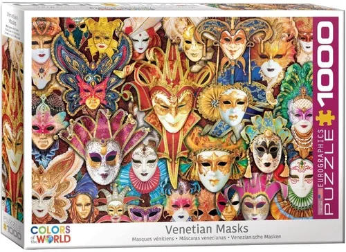 Vista 3 de EuroGraphics rompecabezas de 1,000 piezas de máscaras venecianas