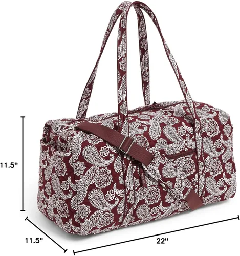 Vista 7 de Vera Bradley Women's Cotton Collegiate Large Travel Duffle Bag (Multiple Teams Available)