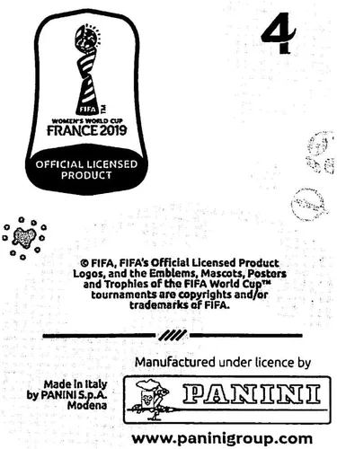 Vista 2 de Panini FIFA - Calcomanías para álbumes de la Copa Mundial Femenina de Francia 2019 (solo adhesivo individual) Vinilo de trofeo oficial de fútbol #4