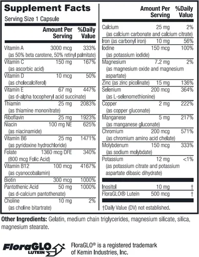 Vista 2 de Twinlab Daily One Caps Suplemento multivitamínico y mineral con hierro, 180 cápsulas