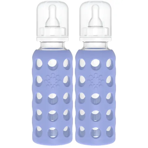 Vista 10 de Lifefactory Biberón de vidrio sin BPA Funda protectora de silicona Paquete de 2 de 4 onzas melón, plátano