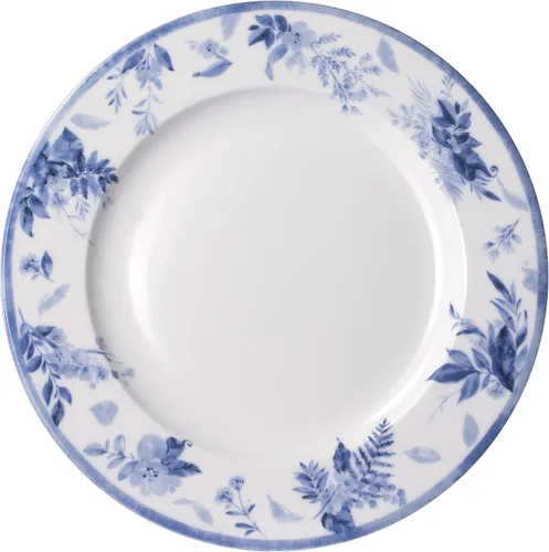 Vista 9 de Mikasa Kiley Bone China - Juego de vajilla ligera de 16 piezas resistente a las astillas, servicio para 4, azul y blanco