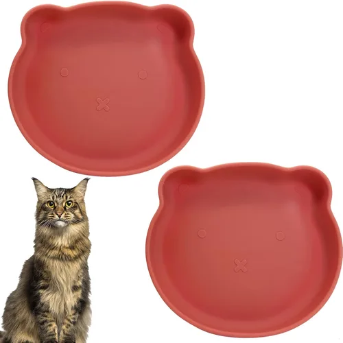 Vista 24 de Tazón de silicona poco profundo para perros, tazones de comida para gatos de 7 pulgadas, platos planos para cachorros, lindos platos para fatiga