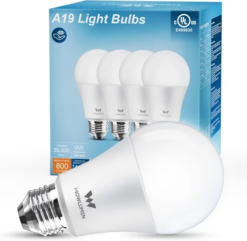 Vista 14 de Bombilla LED A19, bombillas E26 de 9 W (equivalente a 60 vatios), blanco frío de 5000 K, base estándar de 800 lm para cocina, sala de estar