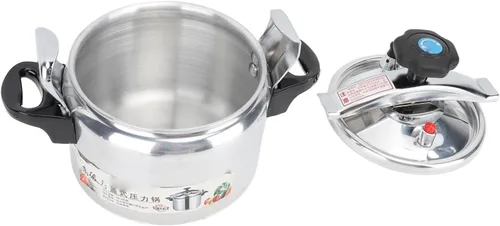 Vista 6 de Olla a presión de cuarto de galón, olla de aluminio con manómetro y estante de cocina para uso familiar o comercial (3L)