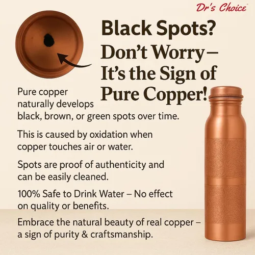 Vista 5 de Dr's Choice; By Copperking Botella de agua de cobre para beber 32 onzas Inspirado en ayurvédica, diseño martillado, ecológico, hombres y mujeres