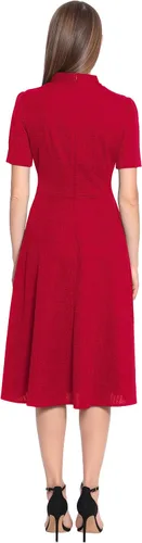 Vista 2 de Maggy London Corbata de manga corta para mujer con cuello de lazo y tela crepé