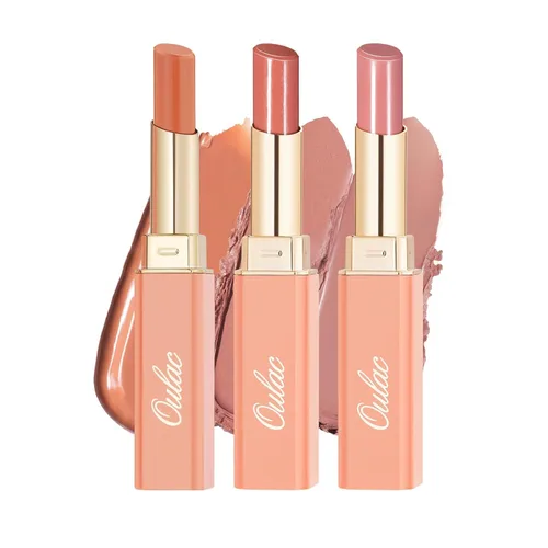 Vista 18 de Oulac Lápiz Labial Rosa Hidratante con Brillo - Lápiz Labial Hidratante Bálsamo Labial Tintado Brillante, Acabado Brillante Transparente Jugoso