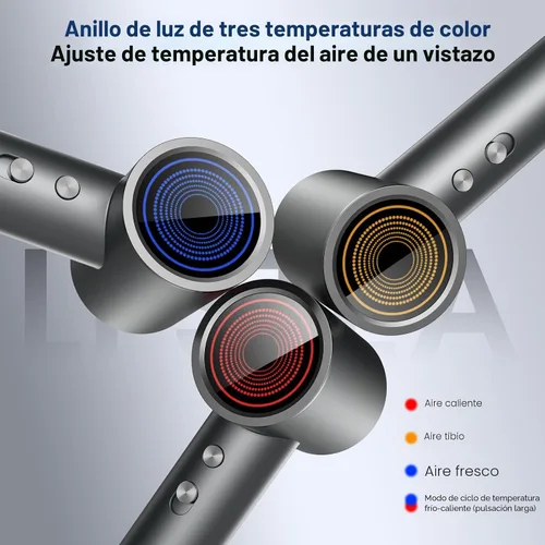 Vista 5 de Secador de pelo de alta velocidad, motor sin escobillas de 150000 RPM para secado ultrarrápido, secador de soplado iónico negativo de 1,640.4 ft