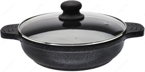 Vista 2 de KW QPW24L - Sartén de aluminio fundido con revestimiento de mármol de cerámica, 9½ pulgadas