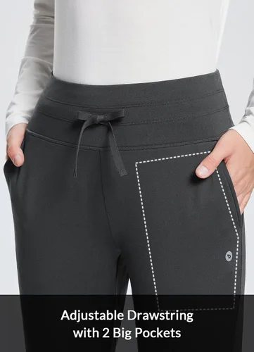 Vista 4 de BALEAF Pantalones deportivos con forro polar para mujer, pantalones de senderismo de cintura alta, resistentes al agua, pantalones térmicos de esquí
