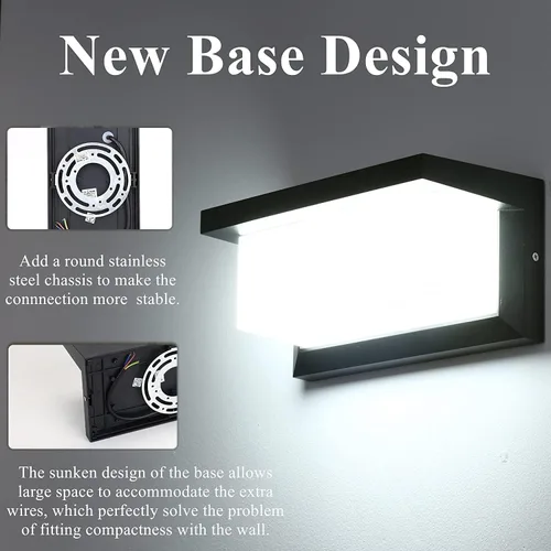 Vista 3 de LOVEZOE Luz de porche al aire libre de 18 W – Lámpara LED impermeable IP65 para porche de pared en 1800Lm 6000K blanco frío Lámparas de porche