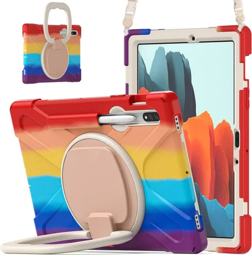 Vista 48 de 360 Rotation Case for Galaxy Tab ActivePro/Tab Active4 Pro/Active 5 Pro 10.1" Sturdy Cover Rotate Ring Stand Shoulder Carrying Strap Hand Strap