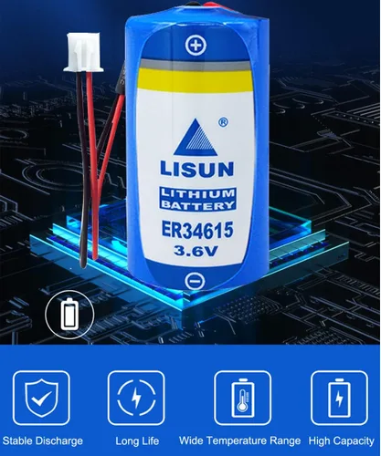 Vista 5 de (1 paquete de batería de litio ER34615 D Cell de 3.6 V 19000 mAh para programador PLC multiusos, batería ETC con enchufe blanco