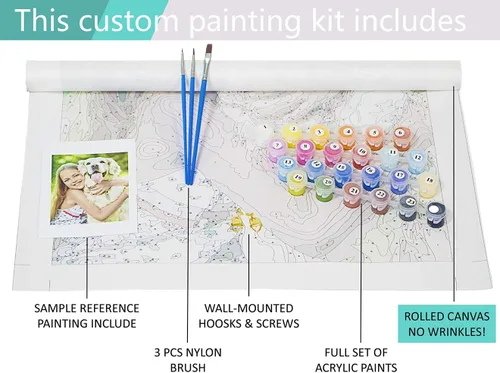 Vista 3 de VATO Pintura por número para personalizar foto para adultos, tu propia imagen privada personalizada, sin marco (40,6 cm x 40,6 cm)