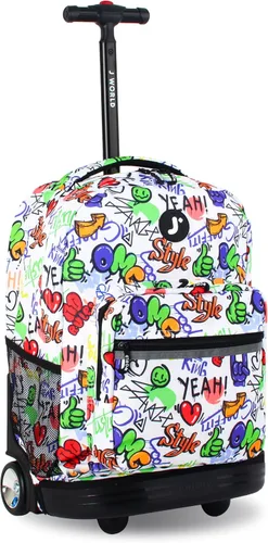 Vista 37 de J World Sunrise Kids - Mochila con ruedas para niñas y niños. Mochila con ruedas para la escuela, Aurora, 18 pulg