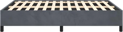 Vista 8 de vidaXL Marco de cama, marco de cama tapizado de plataforma, base de cama doble con soporte de listones de madera para dormitorio, gris oscuro