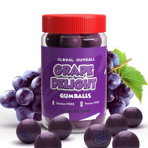 Vista 9 de Bolas de chicle en frasco - Bolas de chicle grandes de 1 pulgada - Goma de mascar sabor a arándano con burbujas - Goma para niños verde - Bolas