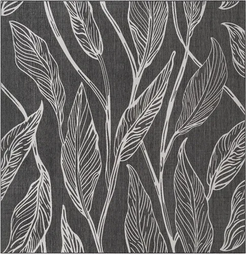 Vista 27 de Unique Loom Outdoor Botanical Collection Alfombra de área - Hoja (1.6 m x 2.4 m Rectangular, Carbón Marfil)