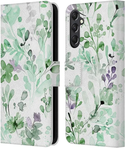 Vista 7 de Head Case Designs Officially Licensed Ninola Beige Wild Grasses Leather Wallet Case Compatible with Samsung Galaxy A07 4G