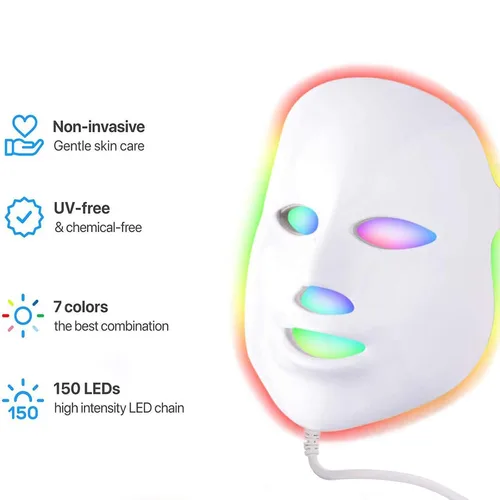 Vista 2 de Tratamiento facial Angel Kiss luz verde, azul, roja, terapia con fotónes, LED, tratamiento facial de belleza, cuidado de la piel fototerapia