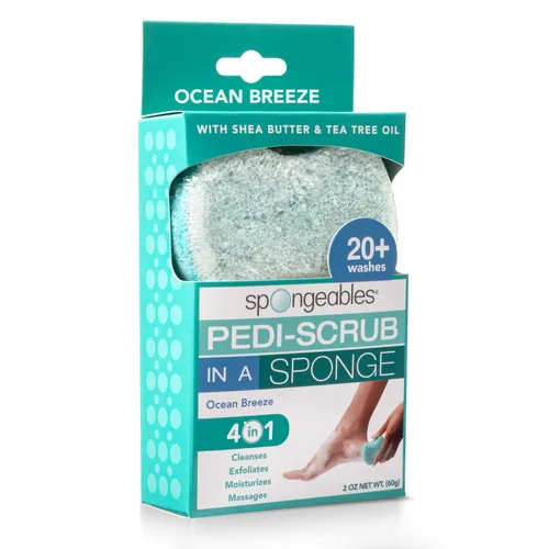 Vista 36 de Spongeables Pedi Scrub Foot Exfoliating 20+ Wash Sponge, aceite de argán, 2