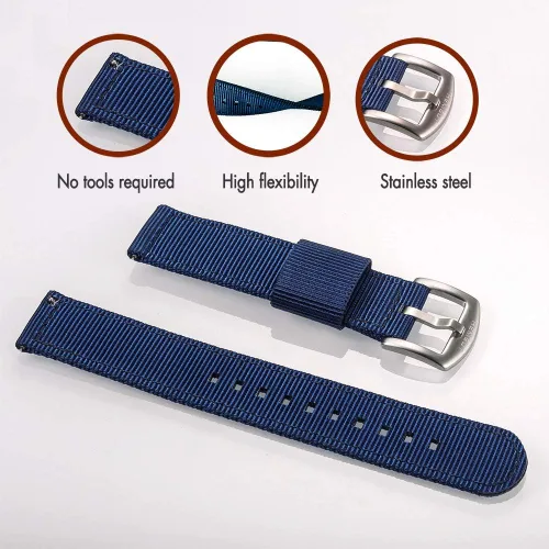 Vista 6 de Correa de reloj de liberación rápida de 0.866 in para Samsung Galaxy Watch 655 Pro43Gear S3S2Active 2, correa de nailon para reloj inteligente