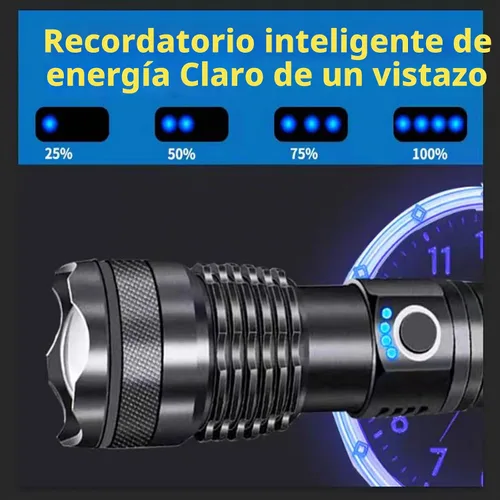 Vista 2 de Linternas recargables, luz de flash súper brillante de alto lúmenes, 5 modos de luz táctica con zoom, linternas potentes de mano impermeables