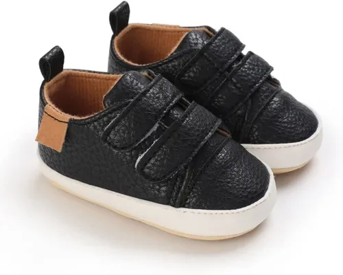 Vista 3 de Clowora Zapatos para bebés niños y niñas, suela de goma antideslizante, zapatos de cuna para recién nacidos, mocasines planos.