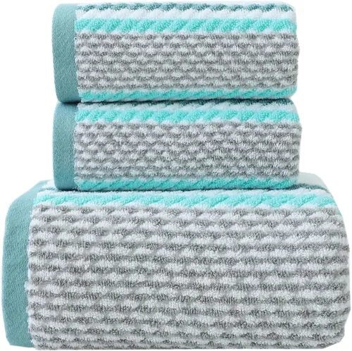 Vista 16 de Pidada Juego de 2 toallas de mano con patrón de rayas, 100% algodón, suave, absorbente, toalla decorativa para baño (marrón)