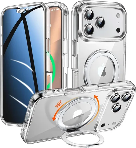 Vista 17 de Funda de privacidad para iPhone 13/iPhone 14 con soporte de 360° [protector de pantalla antiespía integrado] [compatible con MagSafe]
