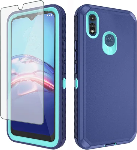Vista 9 de Asuwish Funda de teléfono para Moto E 2020 Motorola E7 con protector de pantalla y cubierta para celda, híbrida a prueba de golpes, accesorios