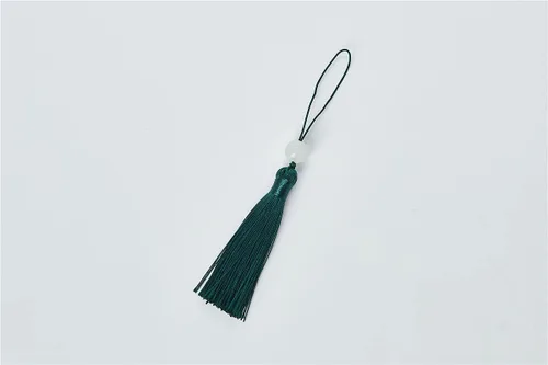 Vista 6 de Bolso bordado clásico chino para mujer, bolso de mano con borla y colgante
