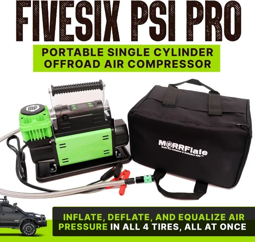 Vista 2 de MORRFlate Compresor de aire FiveSix PSI Pro con modo de apagado automático Compresor de aire portátil de un solo cilindro 5.6 CFM 12V Offroad