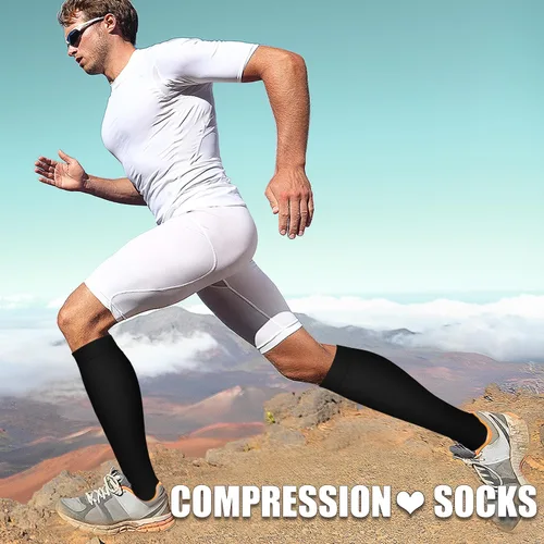 Vista 3 de Paquete de 3 pares de calcetines de compresión médica para mejorar la circulación de mujeres y hombres, para correr, hacer deporte y amamantar