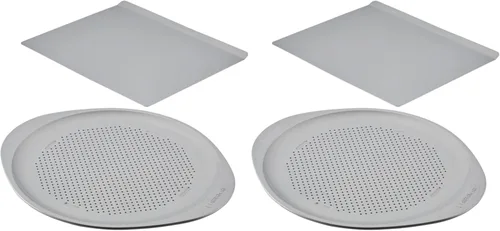 Vista 18 de Farberware GoldenBake - Juego de bandeja para hornear antiadherente y sartén para pizza, 2 piezas, gris