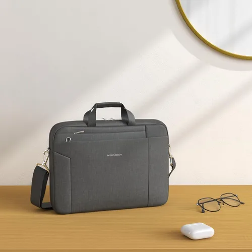 Vista 2 de Kroser - Bolso de hombro para portátil de 15,6 pulgadas, maletín bandolera para portátil, bolso de mano repelente al agua, para negocios, unisex
