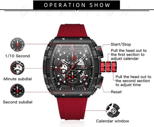Vista 7 de Relojes para hombre de lujo con diseño de esqueleto para hombre impermeable correa de silicona ajustable estilo steampunk cronógrafo calendario