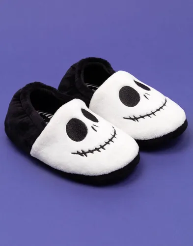 Vista 3 de Disney The Nightmare Before Christmas Pantuflas para niños Jack Skellington, Negro