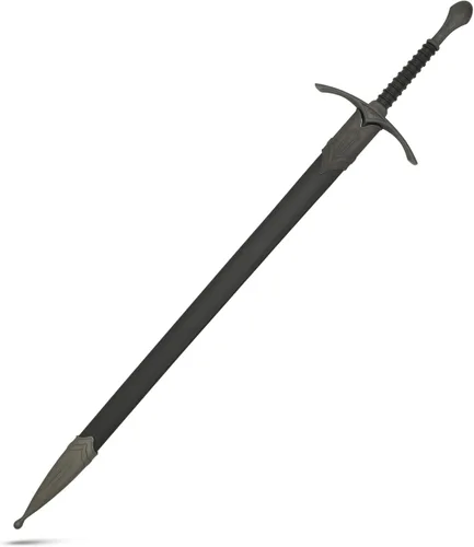 Vista 7 de Medieval Warrior Espada vikinga cruzada de la Edad Media con vaina Negro-933