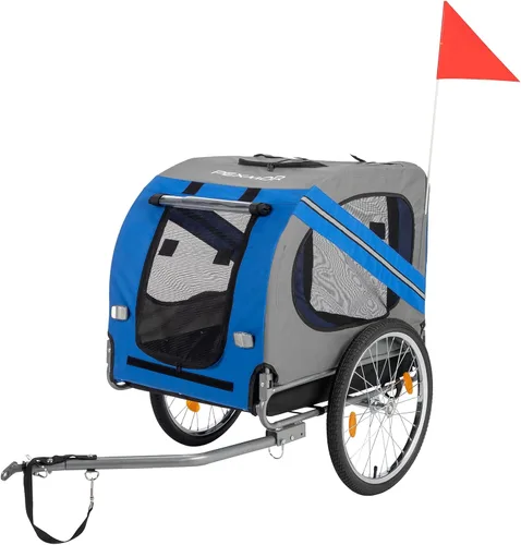 Vista 10 de PEXMOR Remolque de bicicleta para perros, carrito plegable para mascotas, carrito de remolque para bicicleta, carrito de carga con enganche