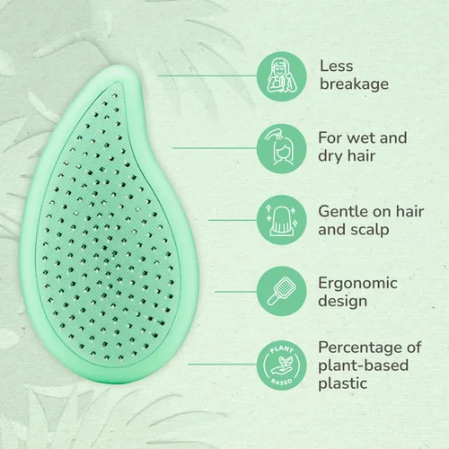 Vista 3 de Wet Brush Go Green - Cepillo de mano desenredante con aceite de árbol de té, cerdas ultrasuaves sin dolor que se deslizan por los enredos, protege
